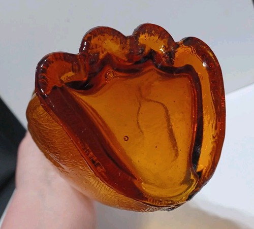 Vintage Italy MCM Empoli Amber Glass Hound Dog Decanter - Picture 5 of 7