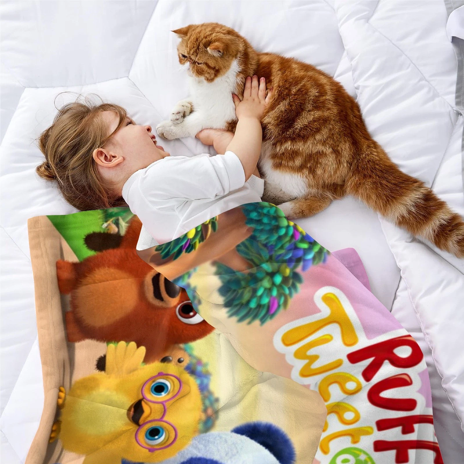 Ruff-Ruff, Tweet and Dave Blanket Soft Flannel Bed Sofa Throw Gift