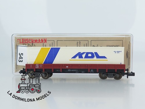 MG543 ESCALA N FLEISCHMANN 8281 Niederbordwagen mit Ladung - OVP