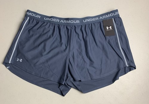 NWT Under Armour Women’s Tech Play Up Shorts Pockets Blue 2XL Loose Fit New - Picture 1 of 13