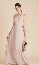 NWT Birdy Grey Moni Convertible Chiffon Maxi Bridesmaid Dress Taupe Mauve XL