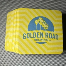 Yellow Beer Coaster ~ GOLDEN ROAD Brewing ~ Los Angeles CALIFORNIA Lot of 24