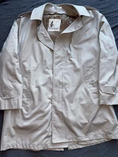 Misty Harbor Beige Trench Coat Size 44 Rain Coat Lined Stain Resistant
