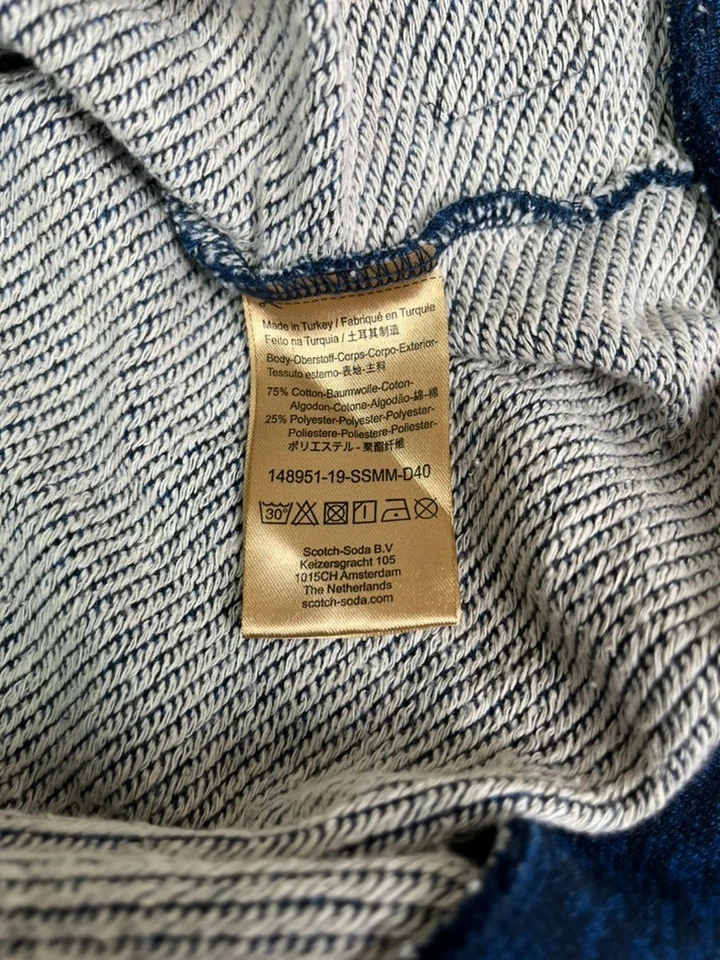 Suéter con Capucha Scotch & Soda Hombre Azul Gris Mezcla de Algodón Manga Larga Talla XL NUEVO CON ETIQUETAS Foto 4 de 4