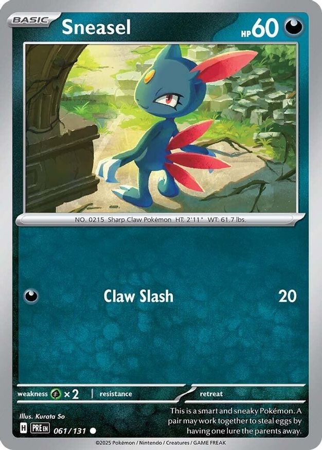 Pokemon Sneasel (61/357) Prismatic Evolutions LP REVERSE HOLO