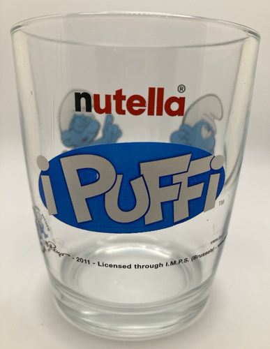 NUTELLA GLASS JAR PUFFI SCHTROUMPF SCHLUMPF SMURF FERRERO PEYO 2011 - Picture 6 of 7