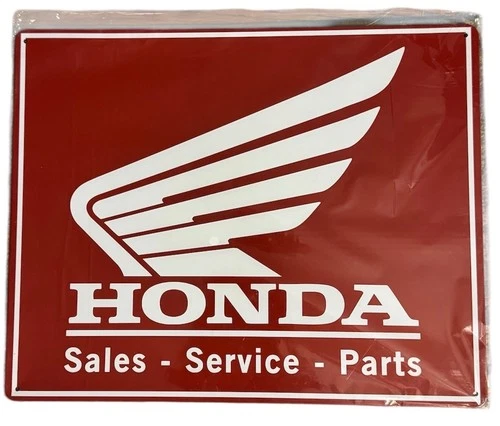 Honda Motorcycles Tin Sign Sales Parts & Service Vintage Retro Style Mechanic