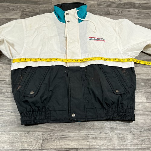 NORMAN TODD OLD VINTAGE 'PIZZA' Snap & Zip Up Windbreaker Jacket Men's Size L - Picture 6 of 13