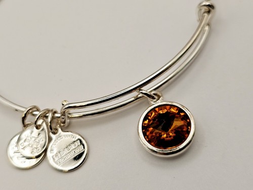 Alex Ani November Birthstone Swarovski Charm Bangle Topaz Bracelet Silver ✨️ - 第 12/13 張圖片