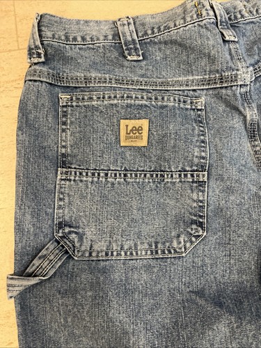Vintage Lee Latzhose Carpenter Jeans Herren 34x34 tatsächliche Größe Etikett 36x34 - Bild 4 von 8