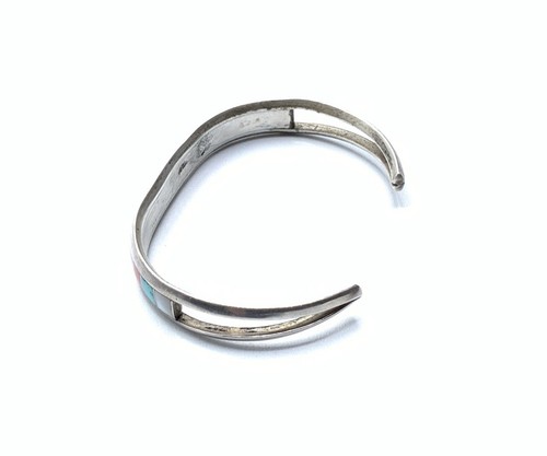 Native American Zuni Sterling Silver Multi Stone Inlay 6.5” Cuff bracelet - Picture 3 of 7
