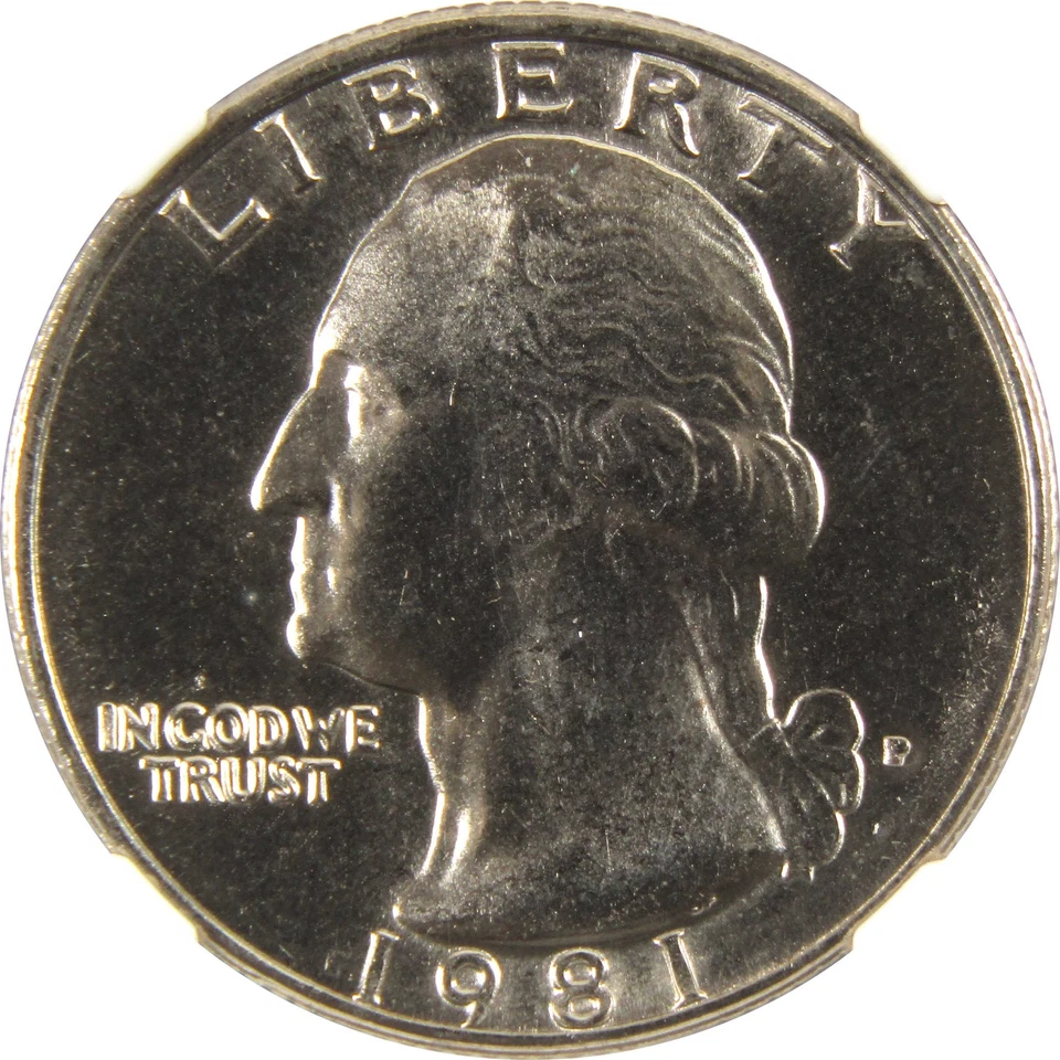 1981 P Washington Quarter MS 67 NGC Clad 25c Uncirculated SKU:I9542 - Image 3 of 4