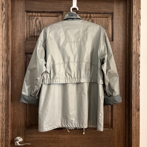 Chiango by Fleet Street All Weather Rain Trench Coat Womens Size Medium Green - Picture 4 of 13