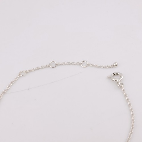 Satya Sterling Silver Beaded Moon Blue Topaz Chain Wrist To Finger 7.25 Bracelet - Picture 6 of 9