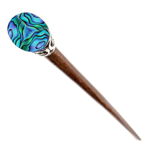 81stgeneration Naturholz Abalone Silber Messing Filigran Haar Haarnadel - Bild 2 von 3