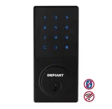 Defiant Slim Matte Black Electronic Touchpad Deadbolt