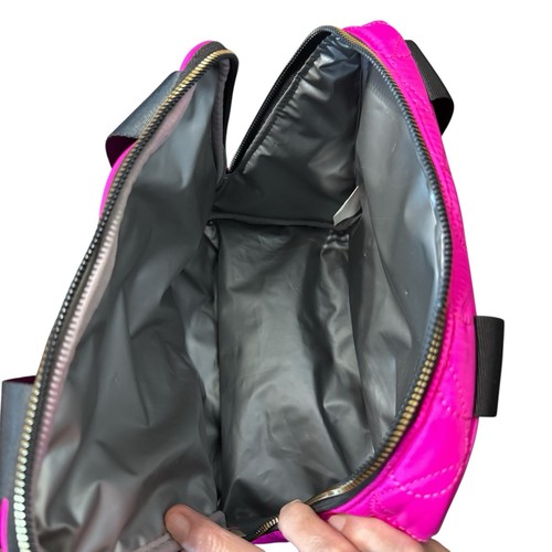 Betsy Johnson Quilted Hearts Hot Pink Lunch Bag Tote Zip Top Thermal Cooler - Picture 14 of 17