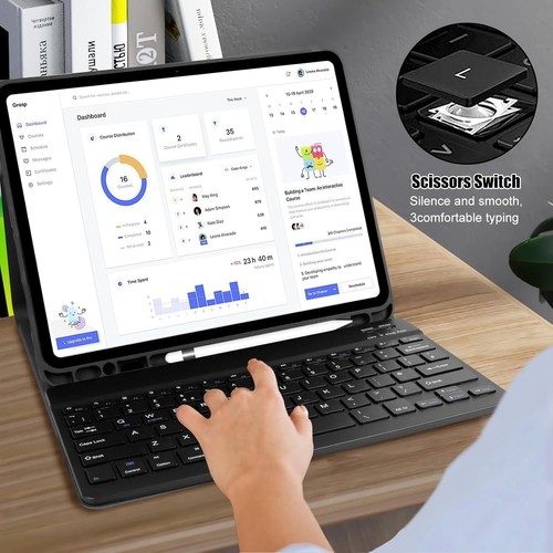 Keyboard Case for iPad Pro 13 inch 2024 M4, Protective Case with Pencil Holder - 第 6/7 張圖片