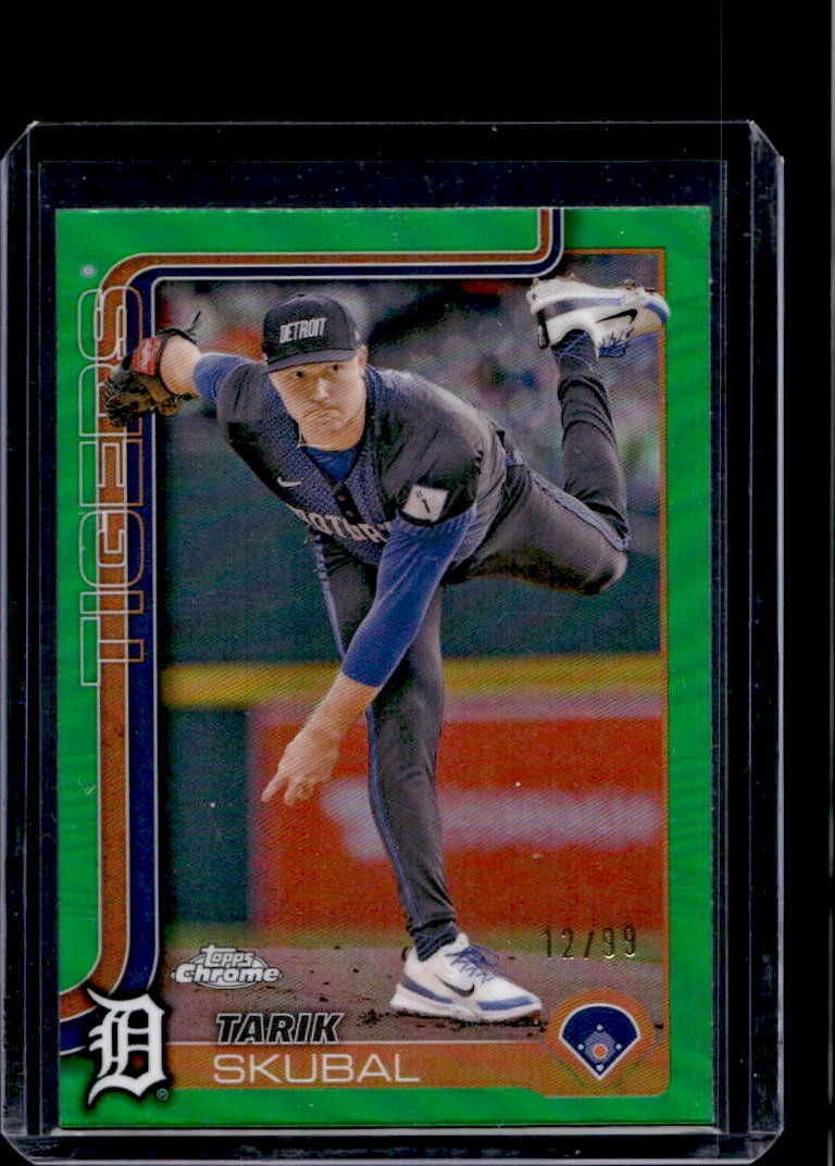 2025 Topps Chrome Tarik Skubal Green Refractor #12/99 Tigers