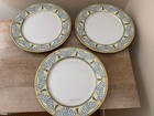 Muirfield China Dinner Plates Yellow Green Gold Proscenium Set Of 3 Round 10.5”