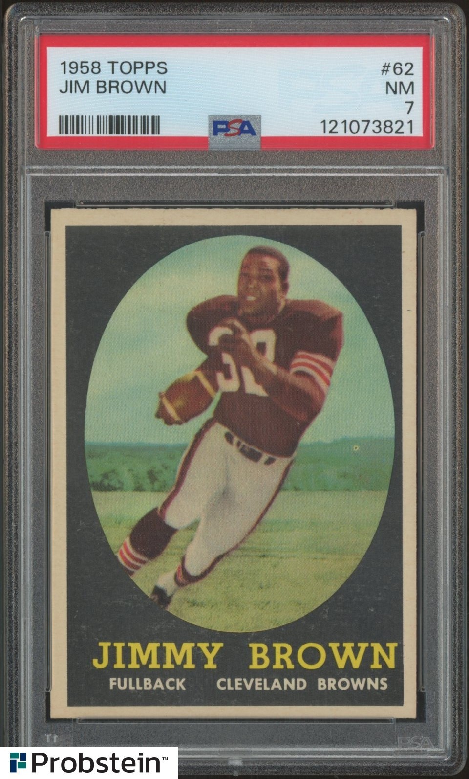 1958 Topps Football #62 Jim Jimmy Brown RC Rookie HOF PSA 7 " HIGH END "