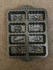 Nordic Ware Holiday Mini Loaf Baking Pan Santa Snowman Candle Christmas 8 Cup