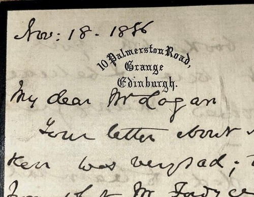 Carta manuscrita y firmada de 1886 Horacio Bonar. Predicador y escritor de himnos escocés. - Imagen 2 de 9
