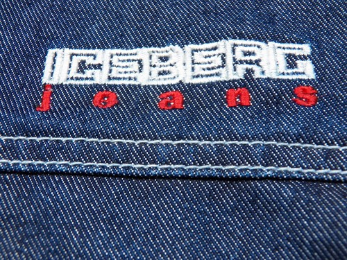 ICEBERG JEANS MENS XL DENIM JACKET SHIRT BLUE WASH VINTAGE RARE MADE IN ITALY - Picture 5 of 5