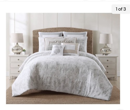 Oceanfront Resort Tropical Plantation Toile 3 Piece Cotton - Picture 3 of 4