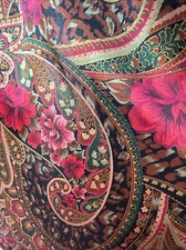 VTG Circa 2000 Robe Long Silky Size Large Paisley Rose USA Made Y2K Lingerie