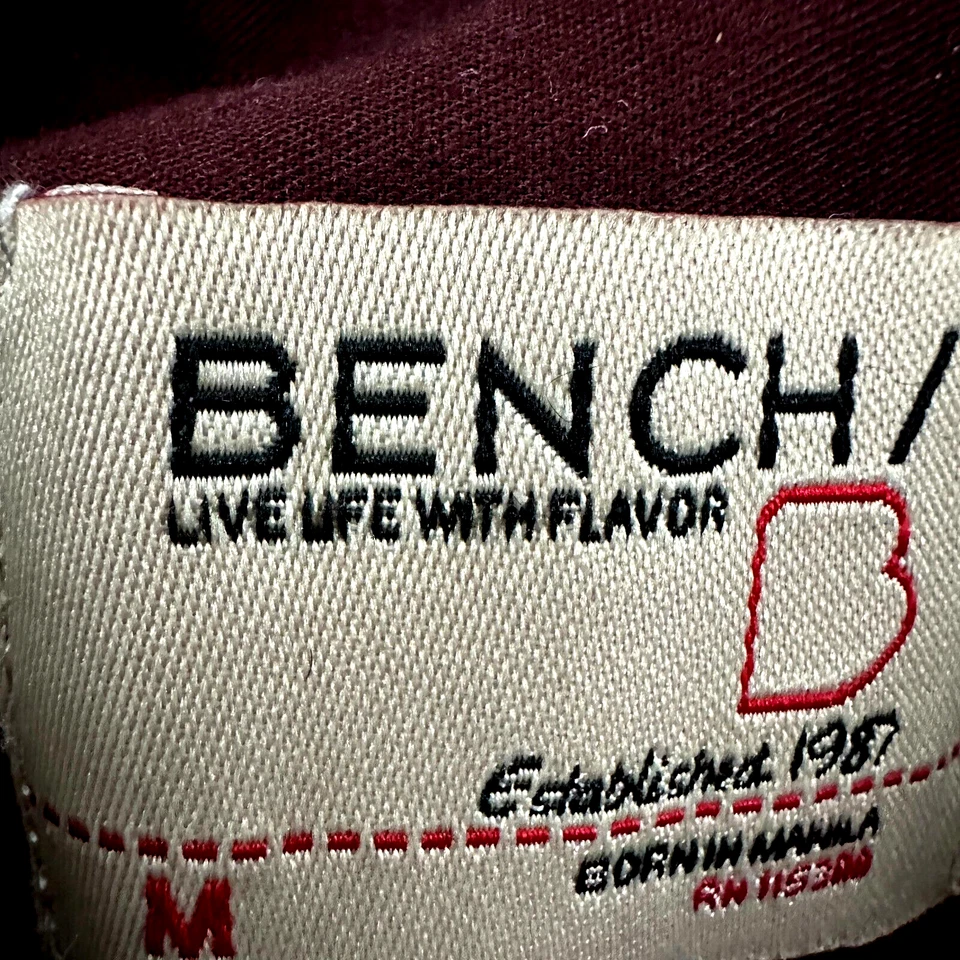 Camisa con botones BENCH para hombre mediana de algodón peinado vivir la vida con sabor Foto 4 de 4