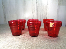 Indiana Glass Red Votive Tea Light Candle Holder Lot 6 Valentines Party Deco Vtg