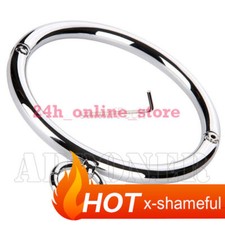 Stainless Steel Lockable Metal Slaves Neck Collar Restraint Bound Locking Game