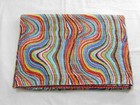Indian Handmade Kantha Quilt Throw Bedspread Vintage Cotton Lahriya Print Queen