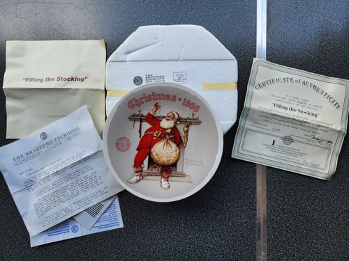 Norman Rockwell Teller Weihnachten 1995 Knowles Limited Edition Box & Papiere - Bild 1 von 5