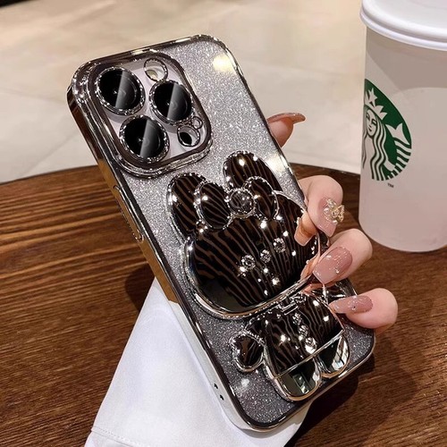 For iPhone 15 14 Pro Max 13 12 11 Sparkle Shimmer Cute Phone Case with Mirror - Picture 16 of 17