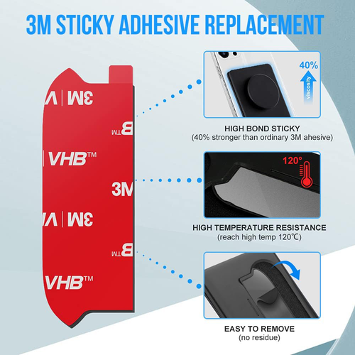 10Pcs Sticky Adhesive Replacement for Pops Wallet+ & Wallet plus Base, Socket Wa - Photo 3 sur 12