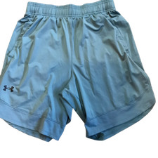 Under Armour SZ M Loose green shorts pockets elastic heat Gear Athletic Ud 
