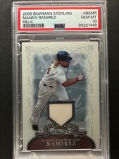 2006 Bowman Sterling Relic Manny Ramirez #BSMR GEM MT 10 - Game Worn Jersey