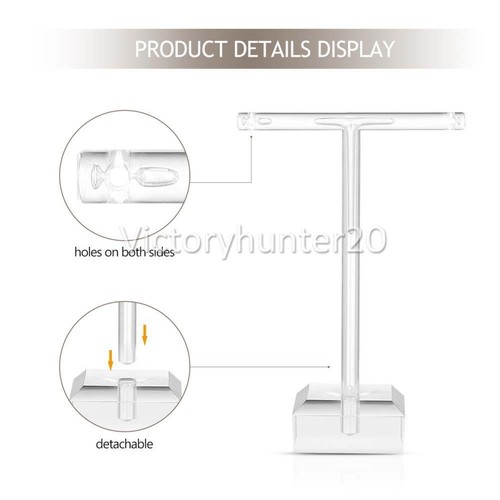 10PCS AU Acrylic Stud Earring Display Rack Stand Jewelry Holder T-Bar Clear NEW - Picture 4 of 9