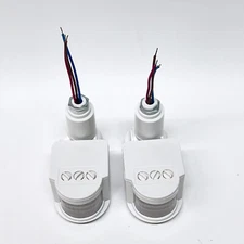 2Pack 180° LED Auto Infrared PIR Move Motion Sensor Detector Wall Light Switch