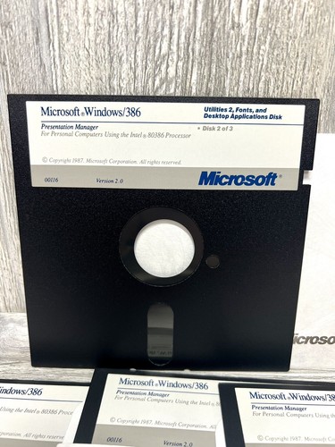 LOT OF 10 Microsoft Windows 386 Version 2.0 Disk 2 Of 3 ONLY NOT COMPLETE! READ - Picture 3 of 3