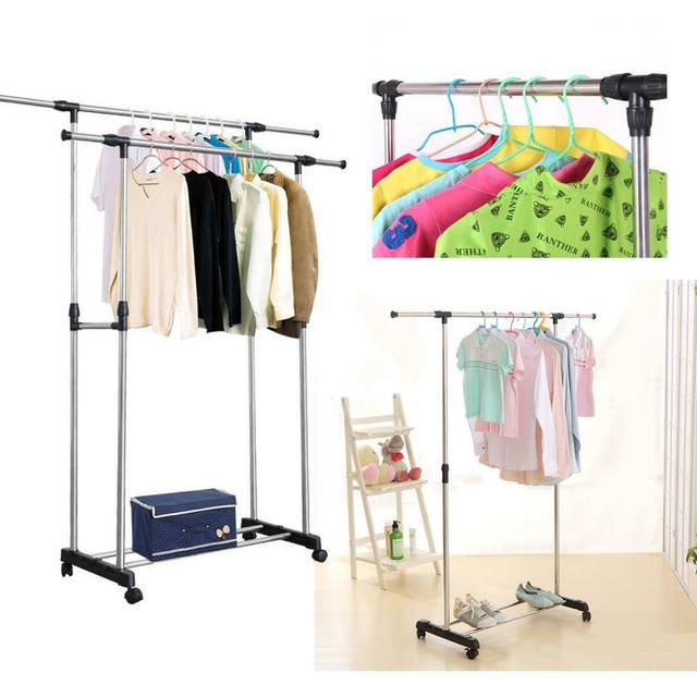 5ft Heavy Duty Portable Clothes Hanging Rack Display Garment 5ft Heavy Duty Portable Clothes Hanging