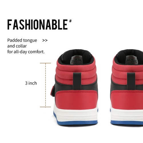 Kids Fashion High Top Sneakers Boys Girls School Basketball Shoes Athletic Shoes - Picture 11 of 20