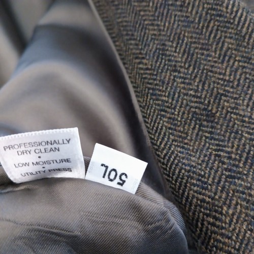 Austin Reed Blazer Mens 50 Long Green Herringbone Wool Two Button Single Vent - Picture 12 of 12