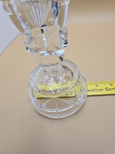 8" Nutcracker Holiday Christmas Candle Holder Clear glass 24% Lead Crystal - Picture 9 of 9