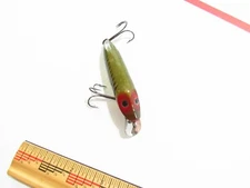 RARE 1930S HEDDON River Runt #9409 XGF LIME X RAY Fishing Lure Dowagiac MI USA