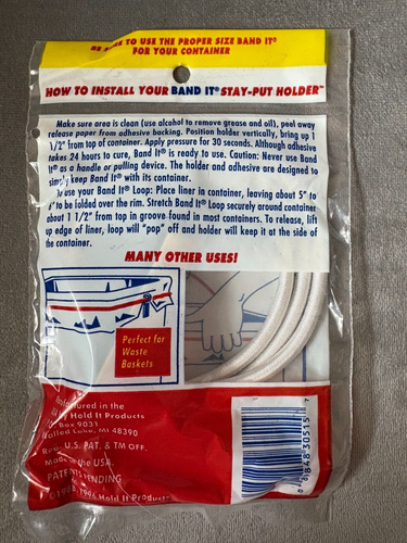 BAND IT 5 to 15 Gal. Trash Can Elastic Loop With Stay Put Holder - Picture 2 of 2