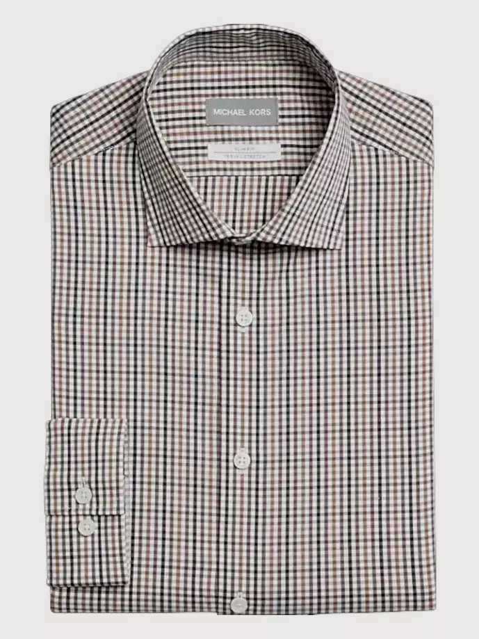 Michael kors shirt 2025 dress brown