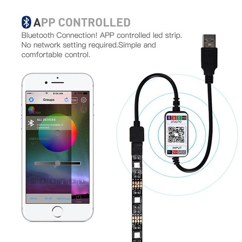 5050 SMD RGB LED Streifen Stripe 5V USB Lichtband Bluetooth APP Musik Controller - Bild 7 von 15